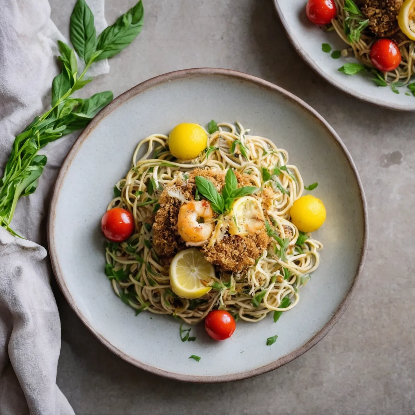 Copycat Cheesecake Factory Bistro Shrimp Pasta (Crispy Shrimp, Lemon-Basil Cream Sauce)