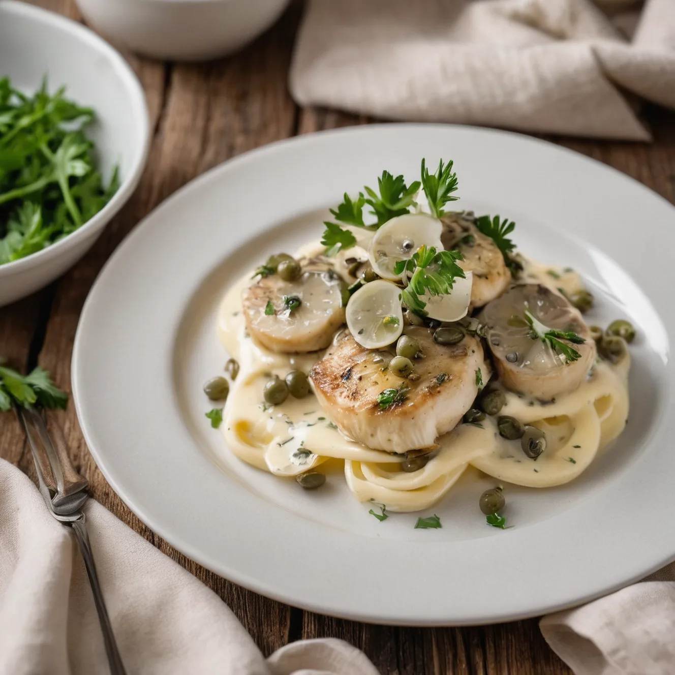 Copycat Cheesecake Factory Chicken Piccata (Lemon Cream Caper Sauce)