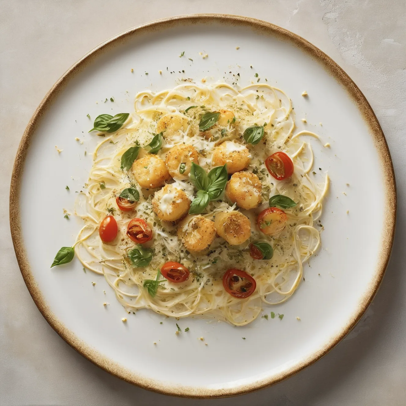 Copycat Cheesecake Factory Shrimp Scampi (Parmesan Crust, Roasted Garlic Cream)