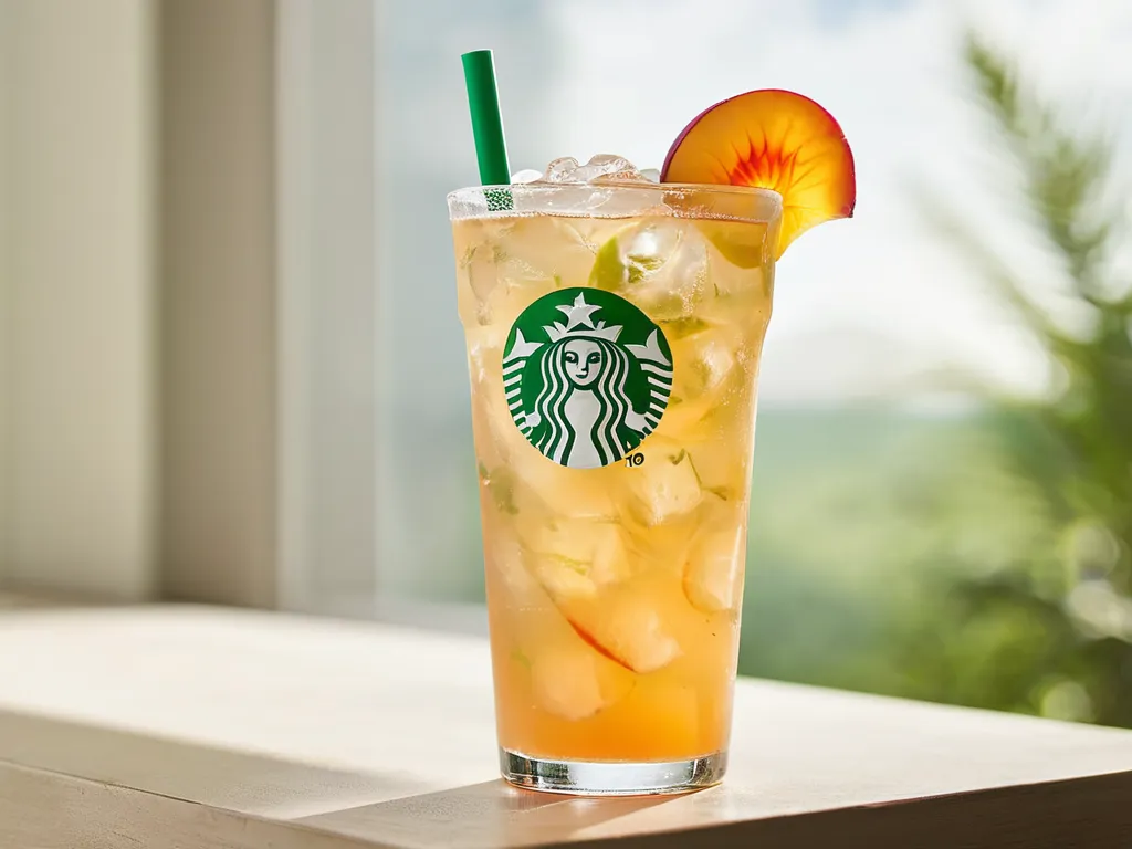 Copycat Starbucks Iced Peach Green Tea Lemonade