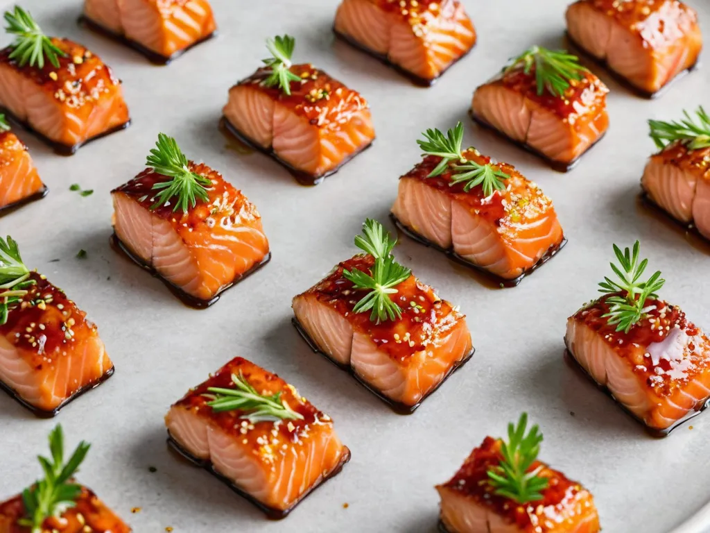 Crispy Air Fryer Salmon Bites With Honey Sriracha Glaze